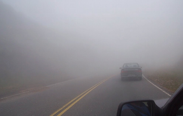 Niebla en el Camino del Cuadrado en Córdoba. 