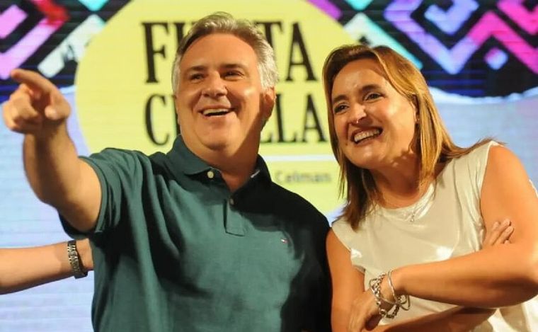 Martín Llaryora y Myrian Prunotto. (Foto: Twitter)