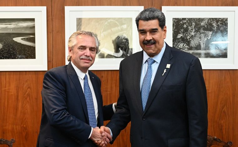 FOTO: Alberto Fernández junto a Nicolás Maduro. (Foto: Télam)
