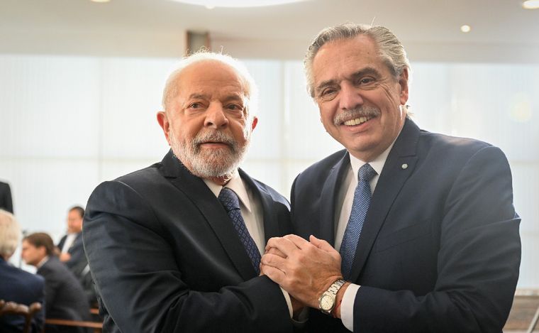 FOTO: Alberto Fernández junto a Lula Da Silva. (Foto: Télam)