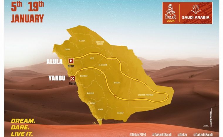 FOTO: El nuevo recorrido del Dakar comienza en Al Ula y finaliza en Yanbu