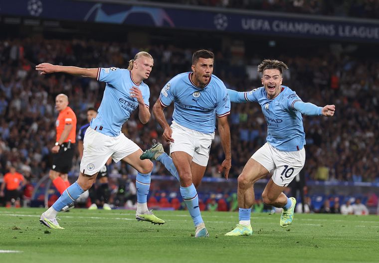 FOTO: Rodri festeja el tanto del triunfo para el Manchester City.