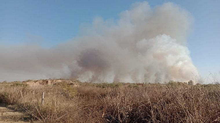 Un impactante incendio afectó pastizales en la Circunvalación de Córdoba