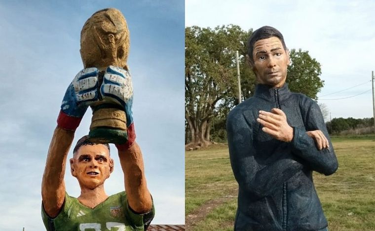 Las particulares estatuas de los campeones del mundo en Entre Ríos. @MartinFrancisco