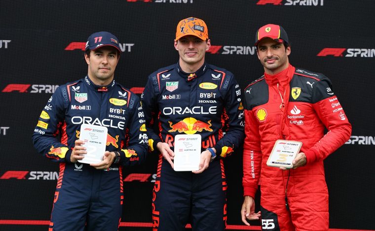 Verstappen, Pérez y Sainz en el podio del F1 Sprint en Spielberg
