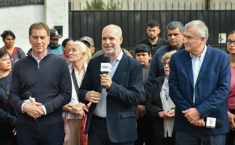 Horacio Rodríguez Larreta y Gerardo Morales durante un acto de campaña. (Foto: NA)