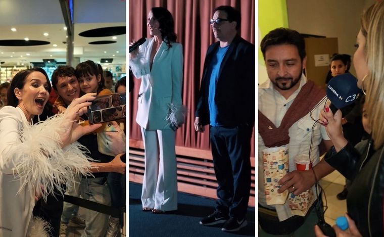 Natalia Oreiro y Fernán Mirás, presentes en la avant premiere de Cadena 3.