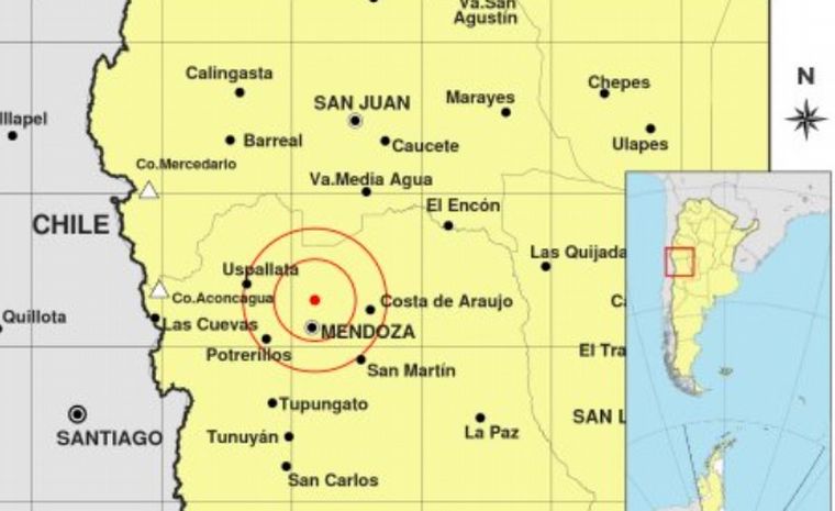 El terremoto fue reportado por el Instituto Nacional de Prevención Sísmica.