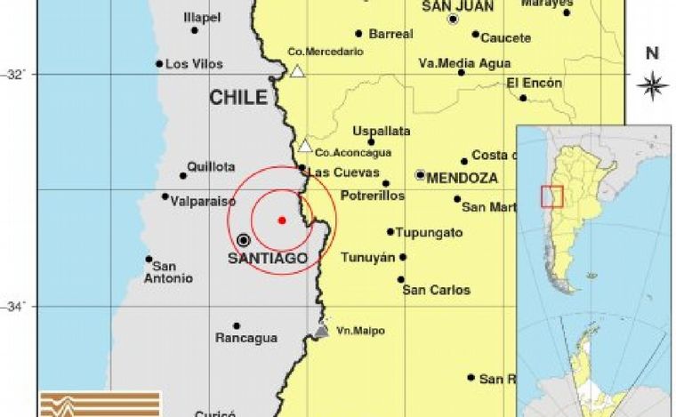 Potente sismo de 5,4° de magnitud sacudió Chile y se sintió en Mendoza