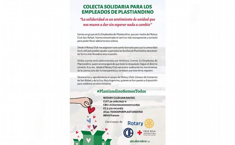 Mendoza: tras incendiarse la fábrica Plastiandino, lanzan una colecta solidaria.