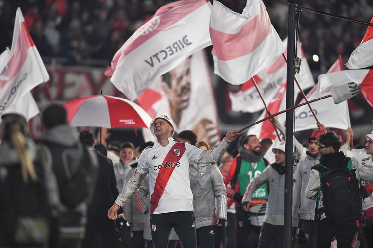 Los festejos de los jugadores de River