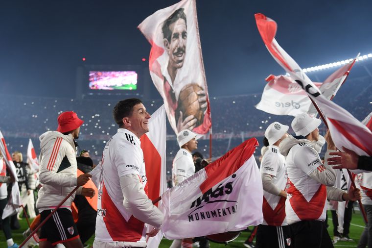 Los festejos de los jugadores de River