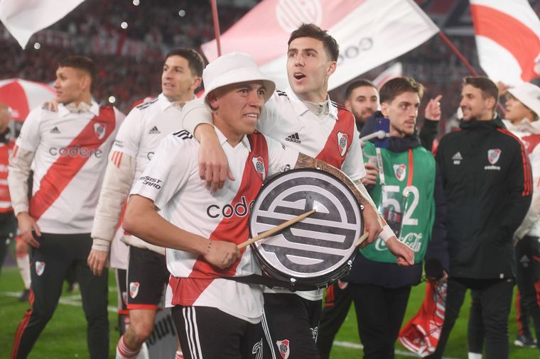Los festejos de los jugadores de River