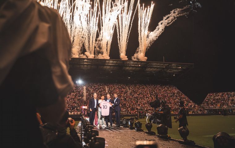 Lionel Messi en su presentación en el Inter de Miami.