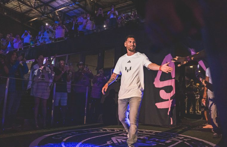 Lionel Messi en su presentación en el Inter de Miami.