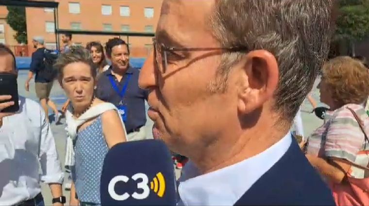 El líder del PP, Alberto Núñez Feijóo, votó en Madrid