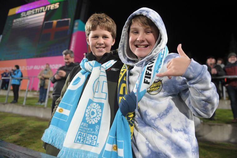 La hinchada argentina en Nueva Zelanda