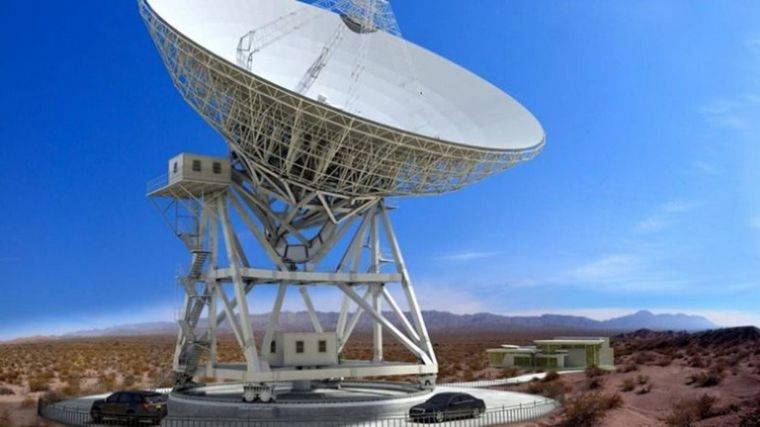 FOTO: El radiotelescopio chino-argentino que montan en la localidad de Barreal