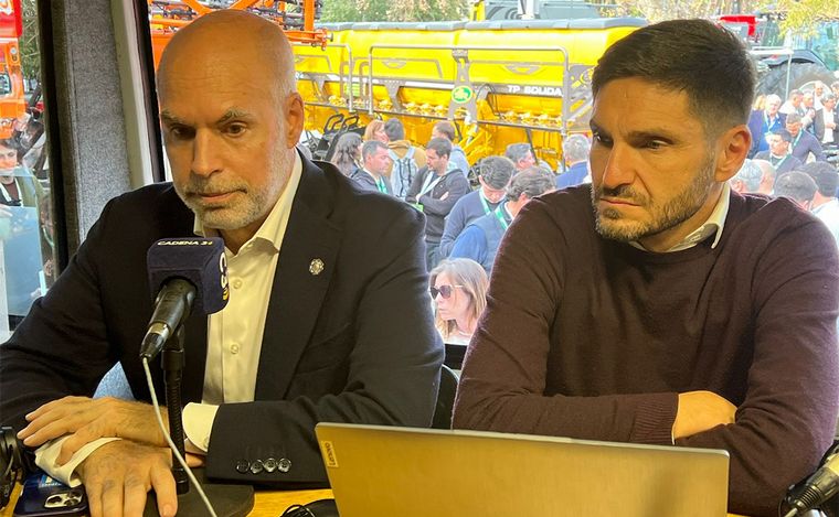 Larreta, junto a Pullaro y Javkin con Cadena 3 en el Congreso Aapresid 2023. 