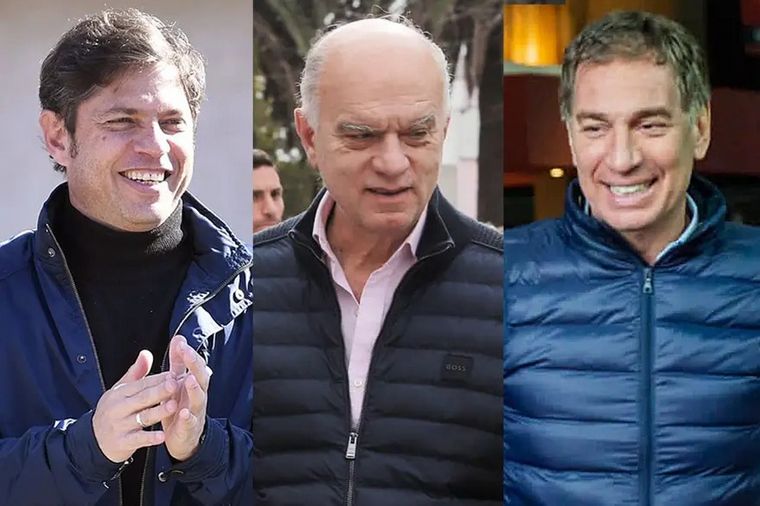 FOTO: Kicillof, Grindetti y Santilli, principales precandidatos a gobernador bonaerense. 