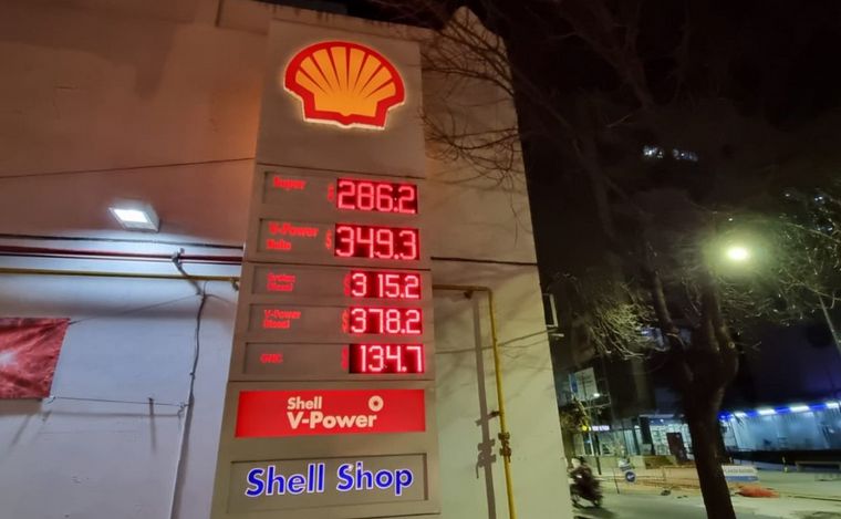 FOTO: El nuevo cuadro tarifario de Shell. Los aumentos son cercanos al 7 por ciento.