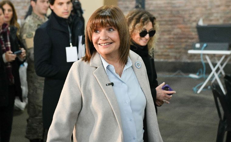 Patricia Bullrich, luego de votar en las PASO del domingo. (Foto: NA)