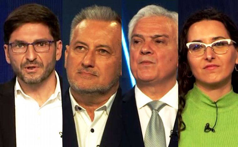 FOTO: Pullaro, Lewandowski, Bodoira y Deiana, candidatos y protagonistas del debate.