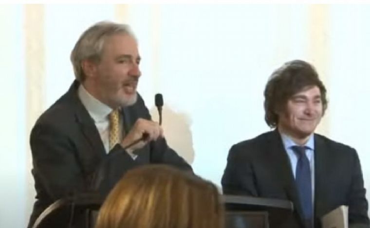 Darío Epstein y Javier Milei, en el 9° Latam Economic Forum.