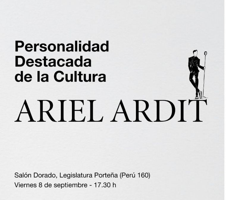 Ariel Ardit fue distinguido como Personalidad Destacada de la Cultura.