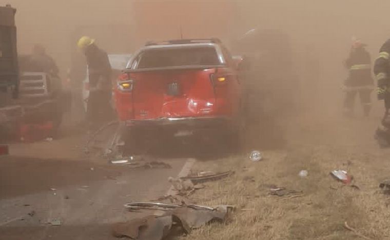 Choque en cadena en la ruta 13 en Córdoba.