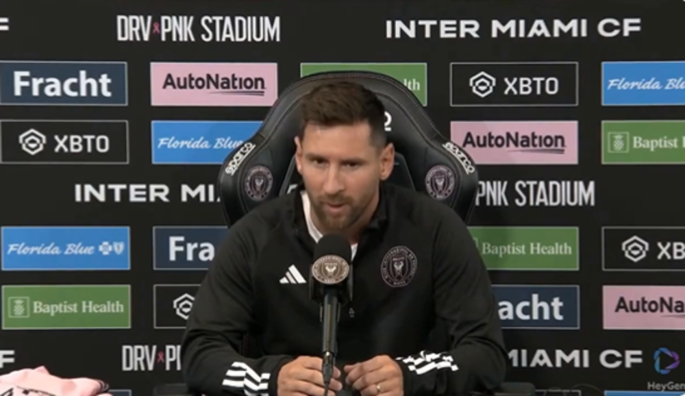 Messi en conferencia. (Foto: captura IA)