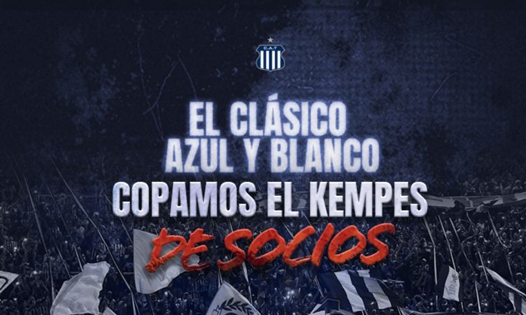 FOTO: Talleres quiere un clásico azul y blanco en las tribunas del estadio Kempes.