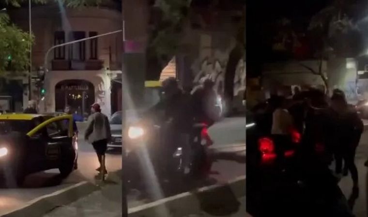 FOTO: Video: una pelea entre dos taxistas provocó una violentísima escena en Palermo