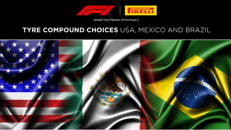 FOTO: Pirelli confirmó los compuestos para Estados Unidos, México y Brasil