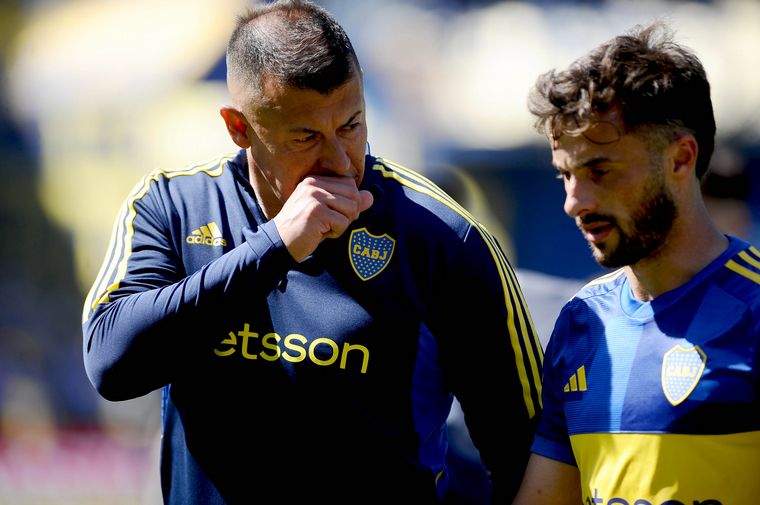 Jorge Almirón durante el superclásico jugado en 