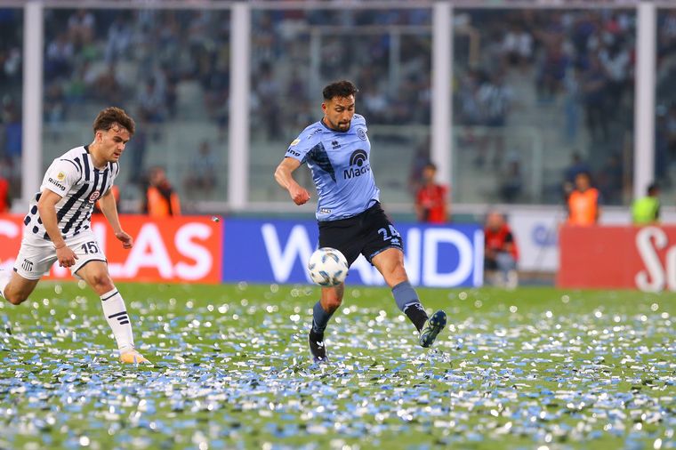 Erik Godoy en el clásico contra Talleres. (Foto: @Belgrano)