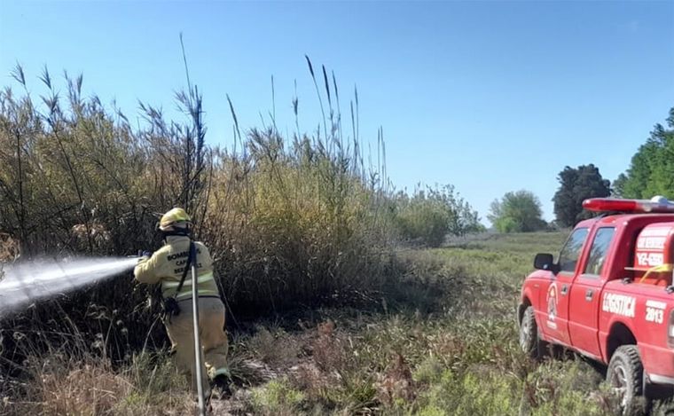 Incendio en la autopista Rosario-Santa Fe frente a una casa de electrodomésticos.