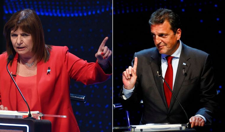 Patricia Bullrich y Sergio Massa se cruzaron en el segundo debate presidencial. 