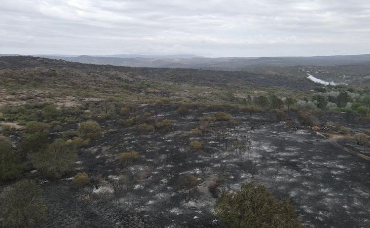 Así quedó Cabalango tras el paso del fuego. (Foto: Daniel Cáceres/Cadena 3)