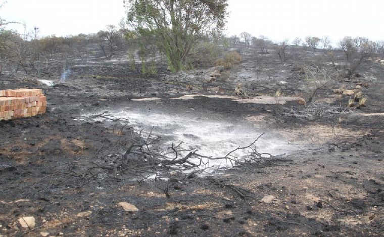 Así quedó Cabalango tras el paso del fuego. (Foto: Daniel Cáceres/Cadena 3)