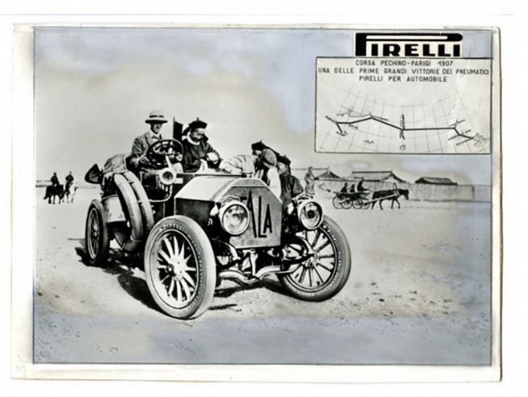 FOTO: Scipione Borghese , ganador de París/Pekín de 1907 con Pirelli.