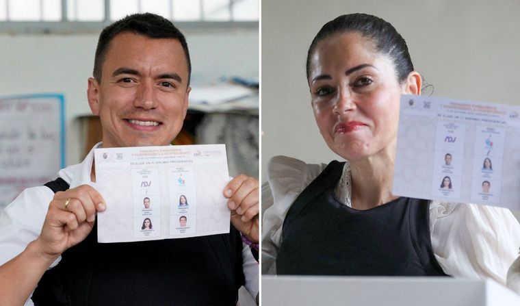 FOTO: Daniel Noboa y Luisa González, los candidatos a presidente de Ecuador. 