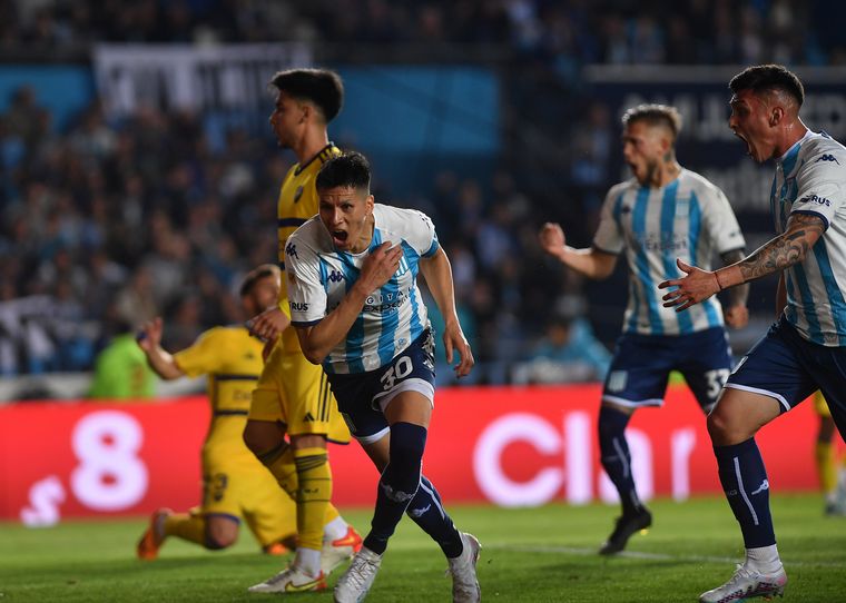 Sigali celebra el gol ágonico para el triunfo de Racing. 