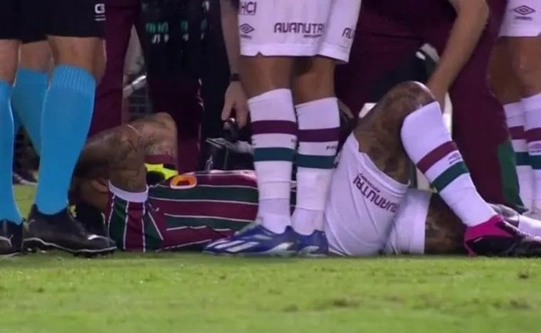 Felipe Melo se retiró lesionado ante Goiás (Foto: TyC Sports).