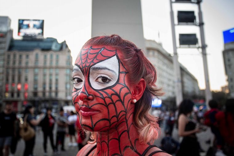Una marea de Hombres Araña se congregó en el centro porteño.