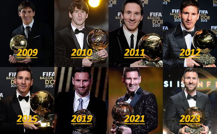 FOTO: Messi y sus Balones de Oro con el paso del tiempo
