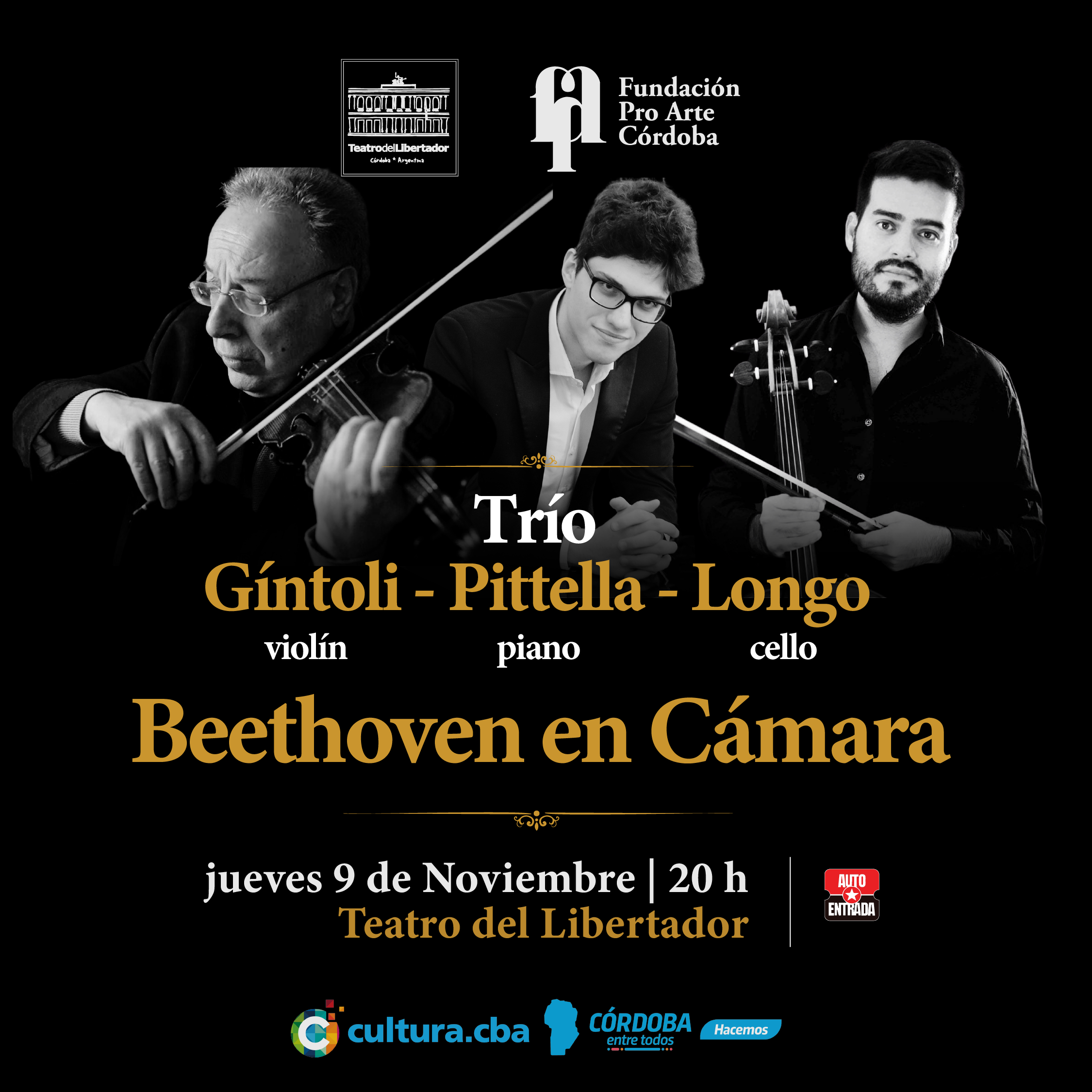 Fundación Pro Arte cierra su Ciclo de Conciertos 2023 con un Trío de Solistas