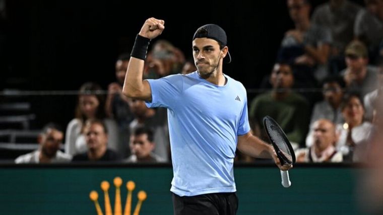 Fran Cerúndolo, al derrotar a Casper Ruud. (Foto: @ATPTour_ES)