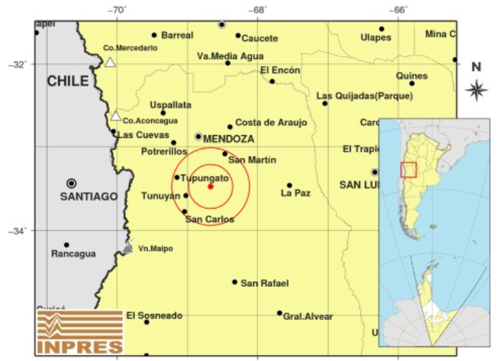 FOTO: Un sismo de 4.1 grados sacudió Mendoza este domingo