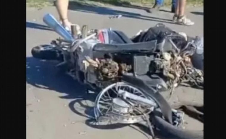 Así quedaron las motos tras el impacto (Foto: captura de video)